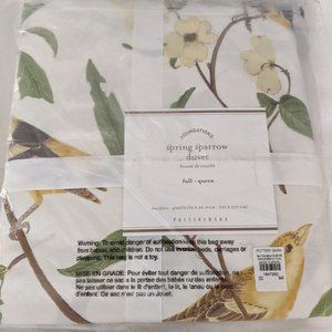 Pottery Barn Spring Sparrow Full/Queen Duvet Cover